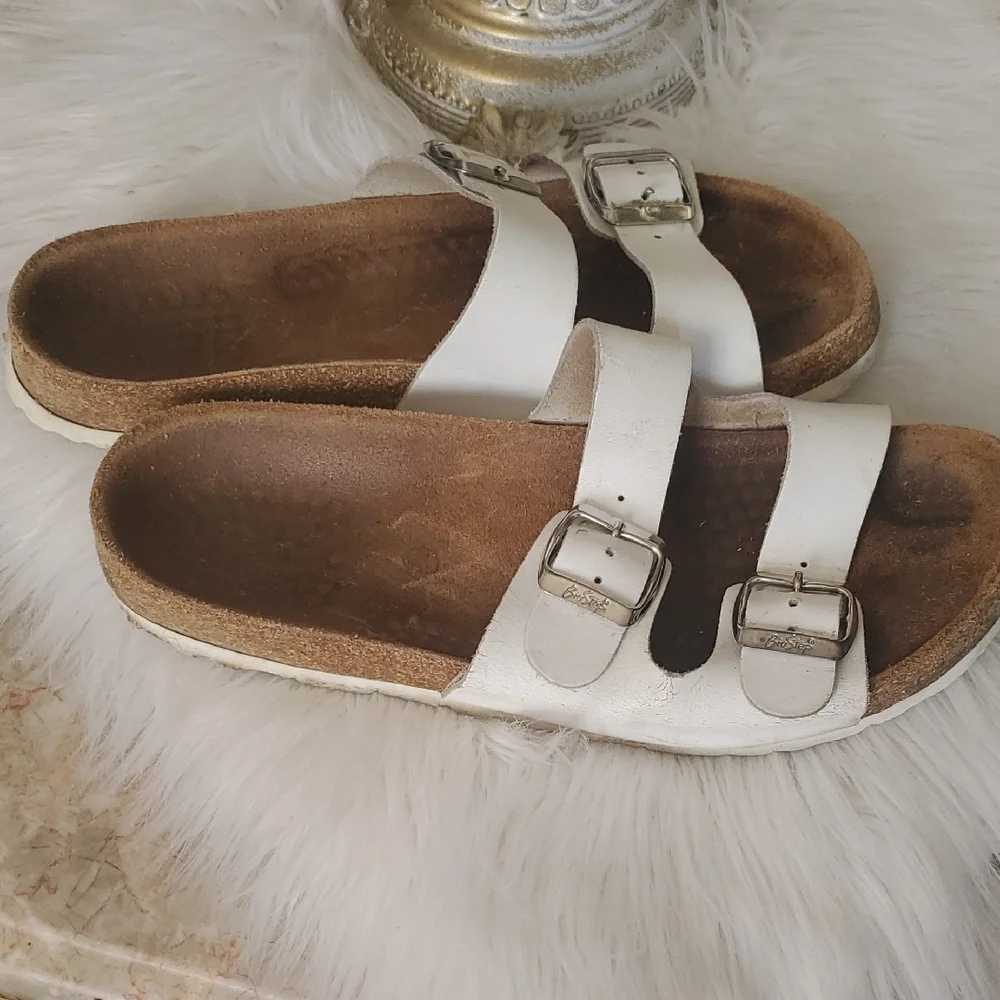 White BioStep Two-Buckle Slide Sandals - Picture 5 of 9